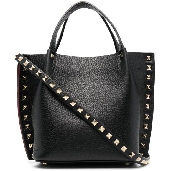 Valentino Garavani Rockstud Studded Small Leather Tote Crossbody Bag - Picture 1 of 16